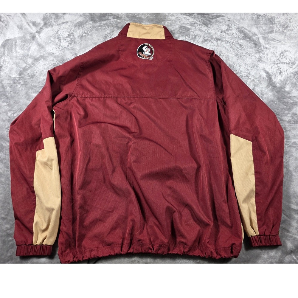 Knights Apparel FSU Pullover Mens Medium Maroon Gold Florida State Windbreaker - Picture 8 of 8